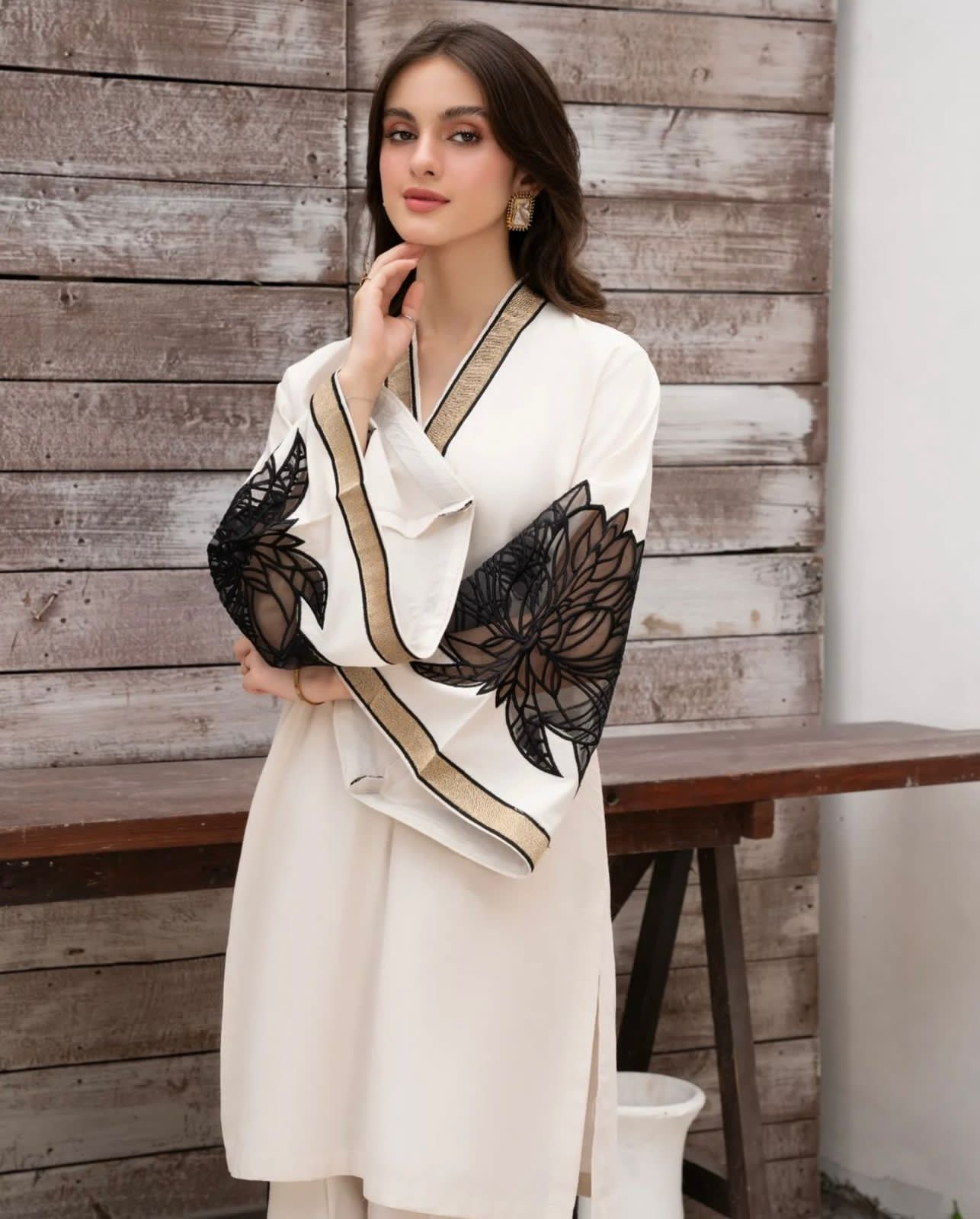 Almond Plazo 2Pc